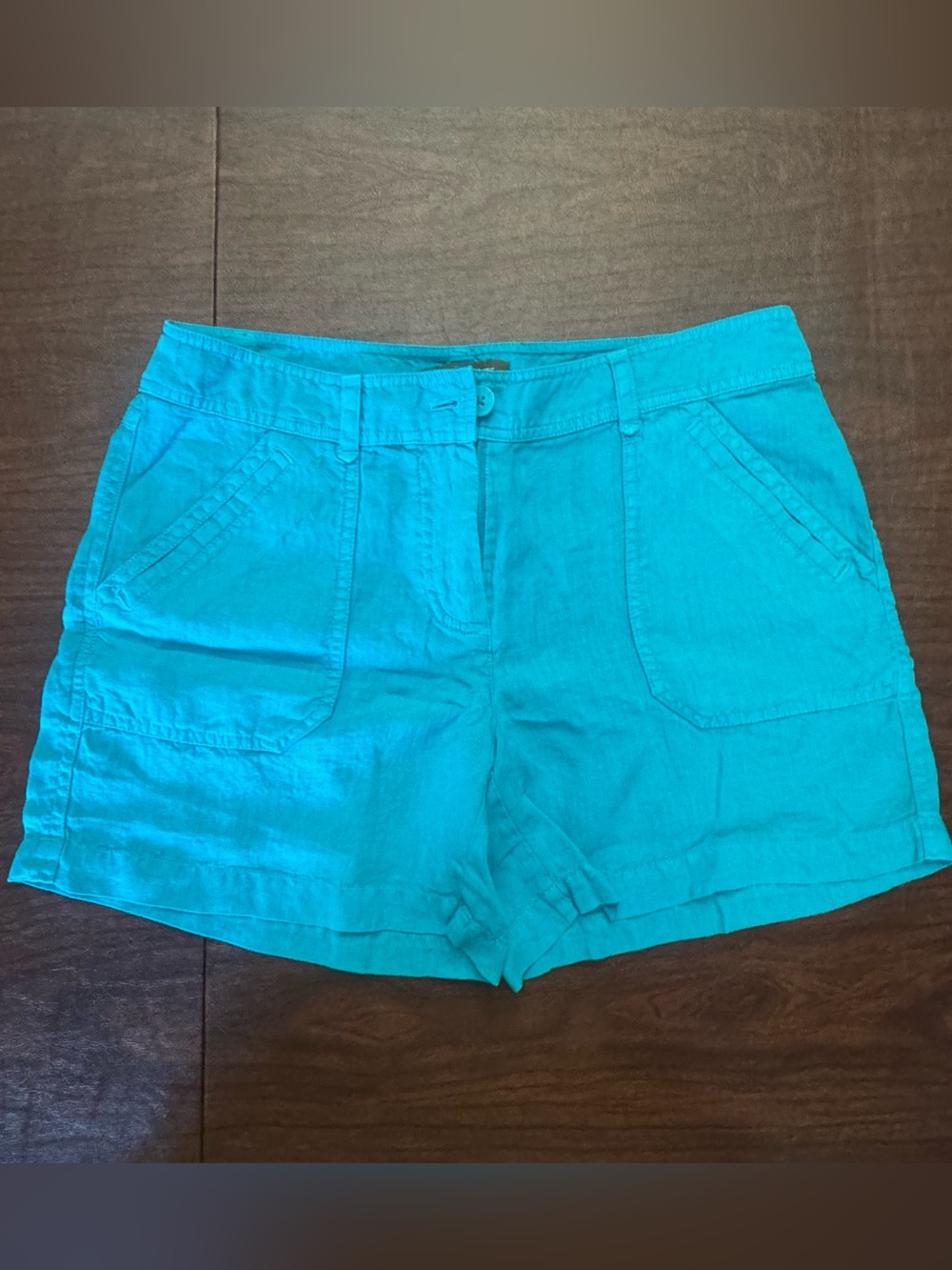 Tommy Bahama Teal Linen Blend Casual Shorts NWOT Size 6